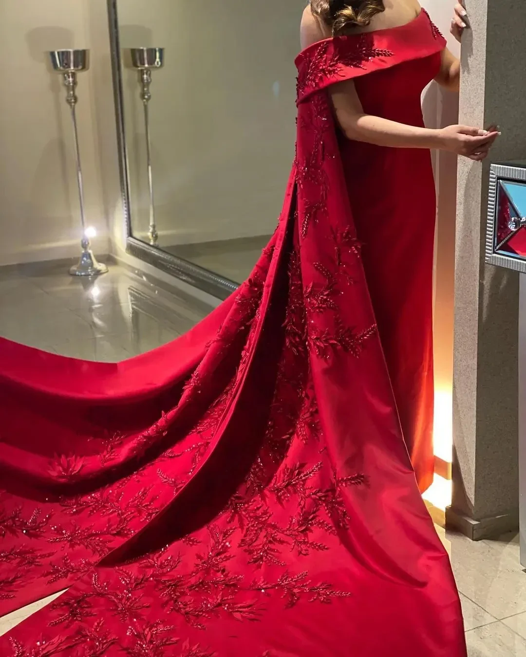 Women Formal Party Wear Dress - ที่กําหนดเองข้อเท้าความยาว Sheath ชุดราตรีผู้หญิงสวมใส่ลูกปัด Applique ยาวห่อพรหมชุดซิปด้านหลัง Vestidos