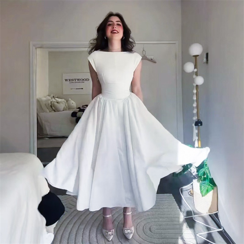 Women Formal Party Wear Dress - ชุดราตรีเจ้าหญิงสุดหรูสำหรับผู้หญิง ดีไซน์เซ็กซี่เปิดไหล่ ไร้แขน ทรงเอไลน์ยาว สำหรับงานปาร์ตี้ งานพรมแดง