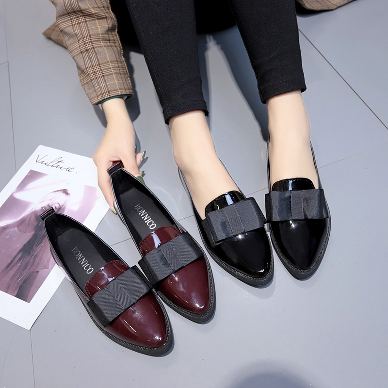 รองเท้าส้นเตี้ยหนังแก้วสีดำ/สี - Women Formal Wear For Summer บทวิจารณ์และราคา