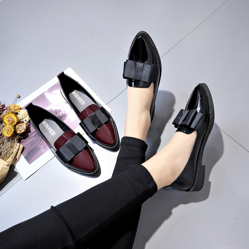 รองเท้าส้นเตี้ยหนังแก้วสีดำ/สี - Women Formal Wear For Summer บทวิจารณ์และราคา