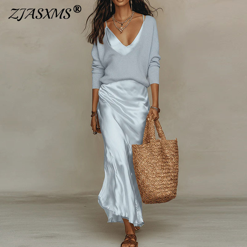 ชุดเซ็ตสองชิ้นทรงเข้ารูป คอวี  - Women Formal Wear For Summer บทวิจารณ์และราคา