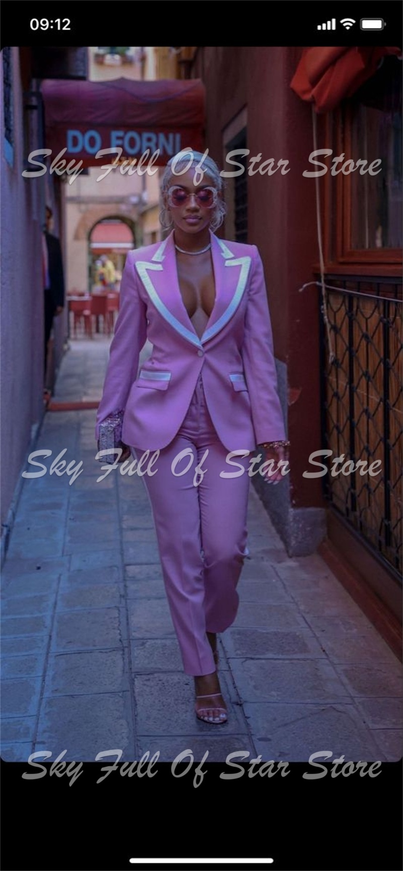 ชุดสูทผู้หญิงสีชมพูขาวตัดเย็บอ - Women Formal Party Wear Dress บทวิจารณ์และราคา