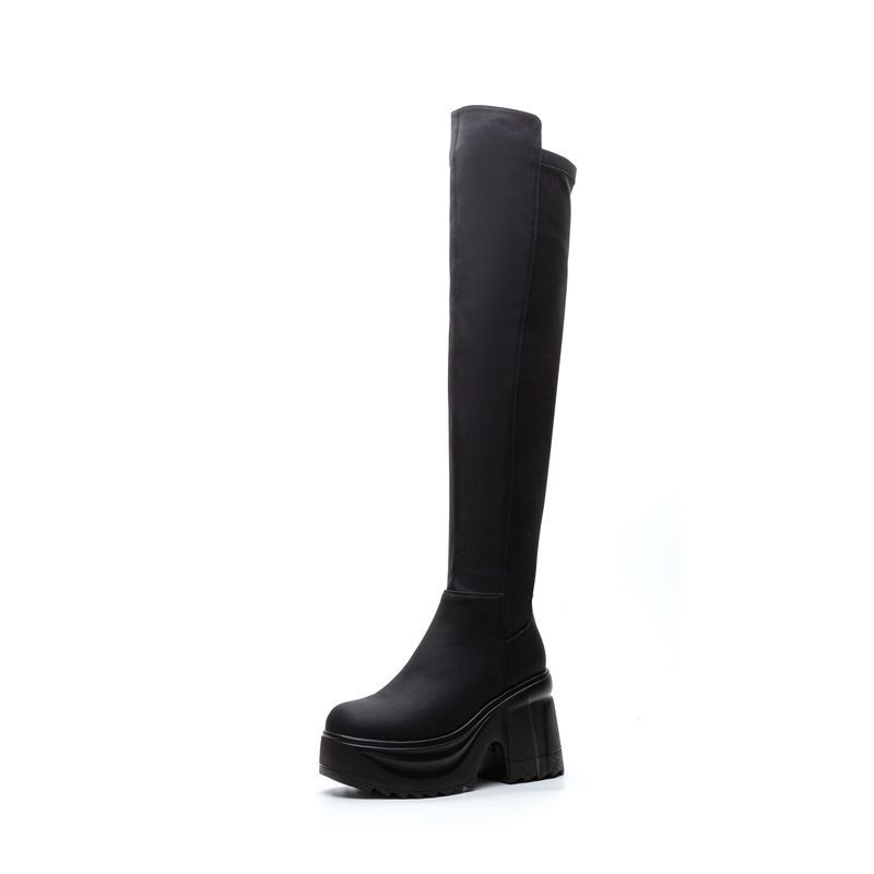 รองเท้าบูทส้นหนาสูงถึงเข่าสำหร - Formal Wear Women Us บทวิจารณ์และราคา
