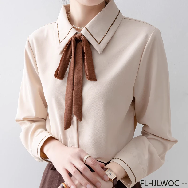 Bow Tie ฤดูใบไม้ผลิอย่างเป็นทา - Women Formal Wear White Shirt บทวิจารณ์และราคา