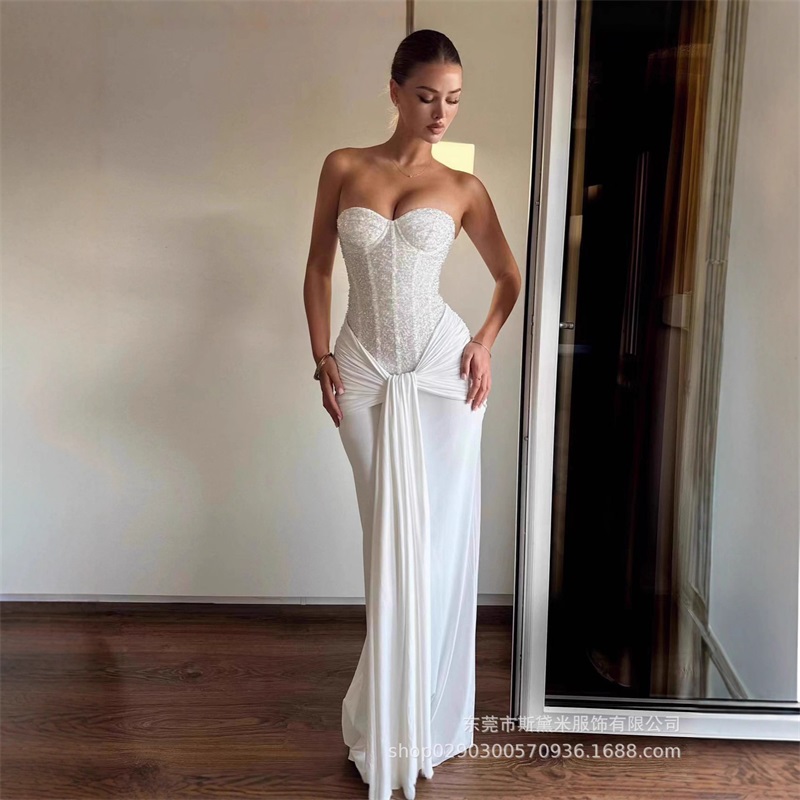 ชุดราตรีผู้หญิงประดับกลิตเตอร์ - Women Formal Party Wear Dress บทวิจารณ์และราคา