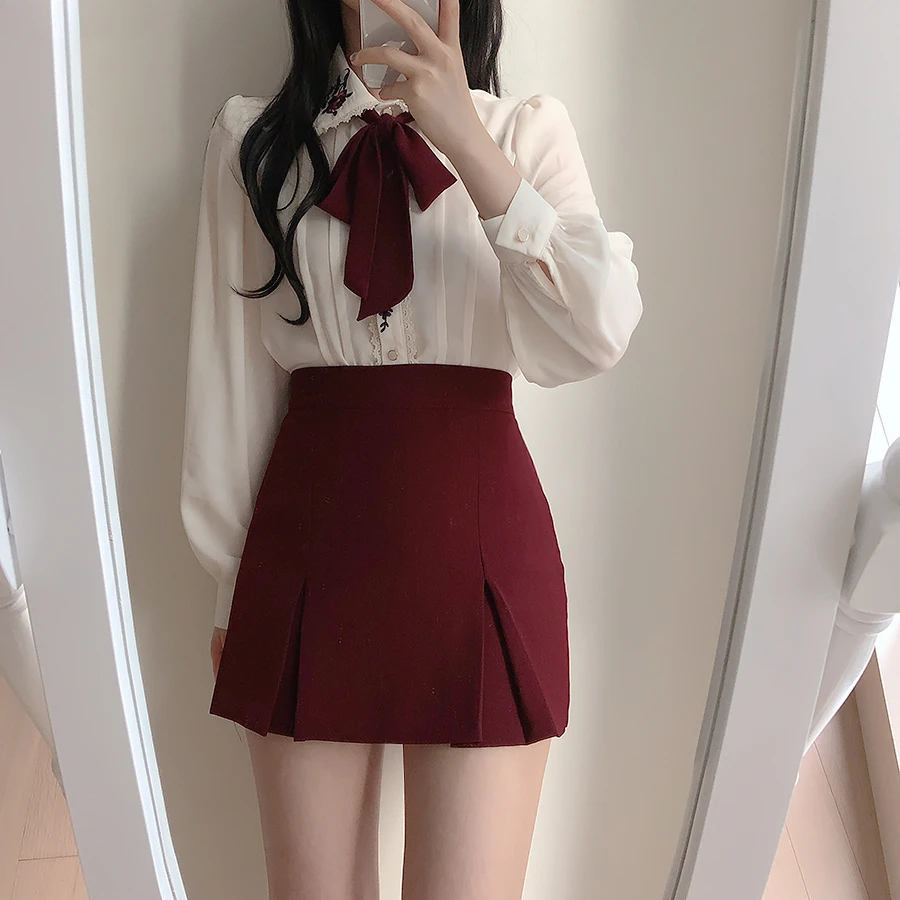 Retro Vintage เย็บปักถักร้อย B - Women Formal Wear White Shirt บทวิจารณ์และราคา
