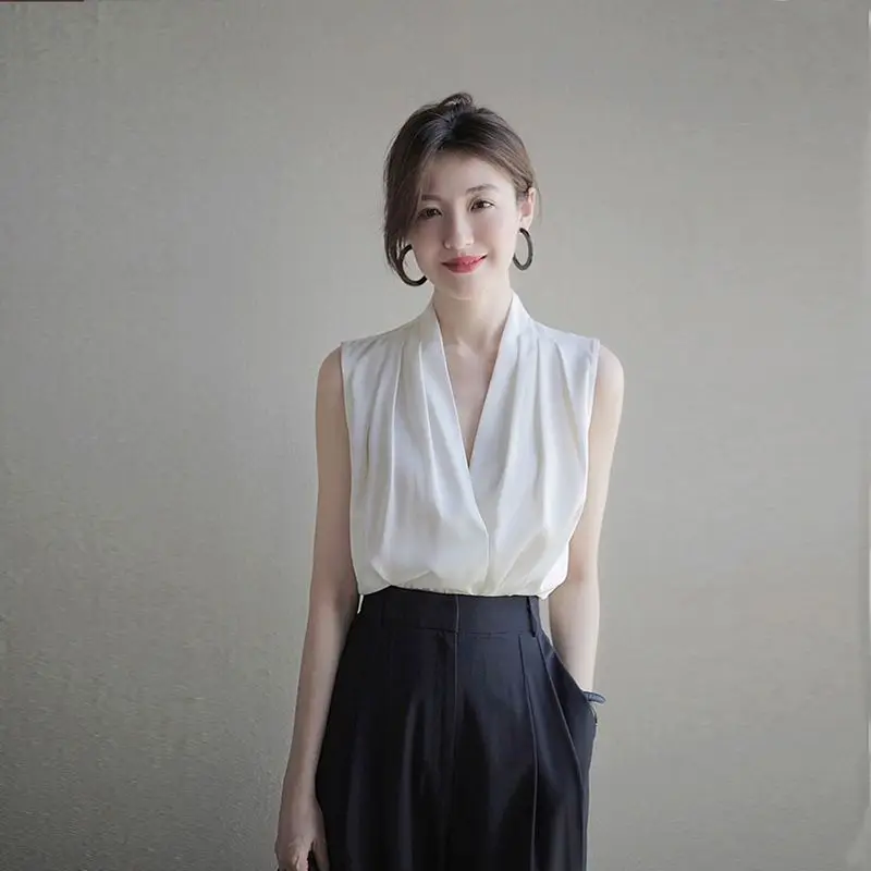 เสื้อและเสื้อเบลาส์สำหรับผู้หญ - Women Formal Wear White Shirt บทวิจารณ์และราคา