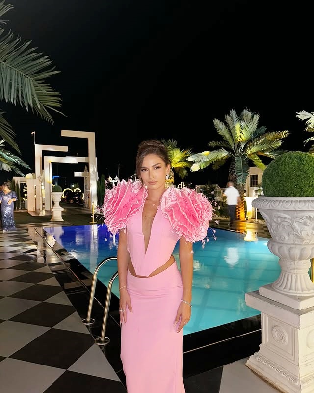 ชุดราตรีสีชมพูแบบสองชิ้นพร้อมด - Women Formal Wear Online บทวิจารณ์และราคา