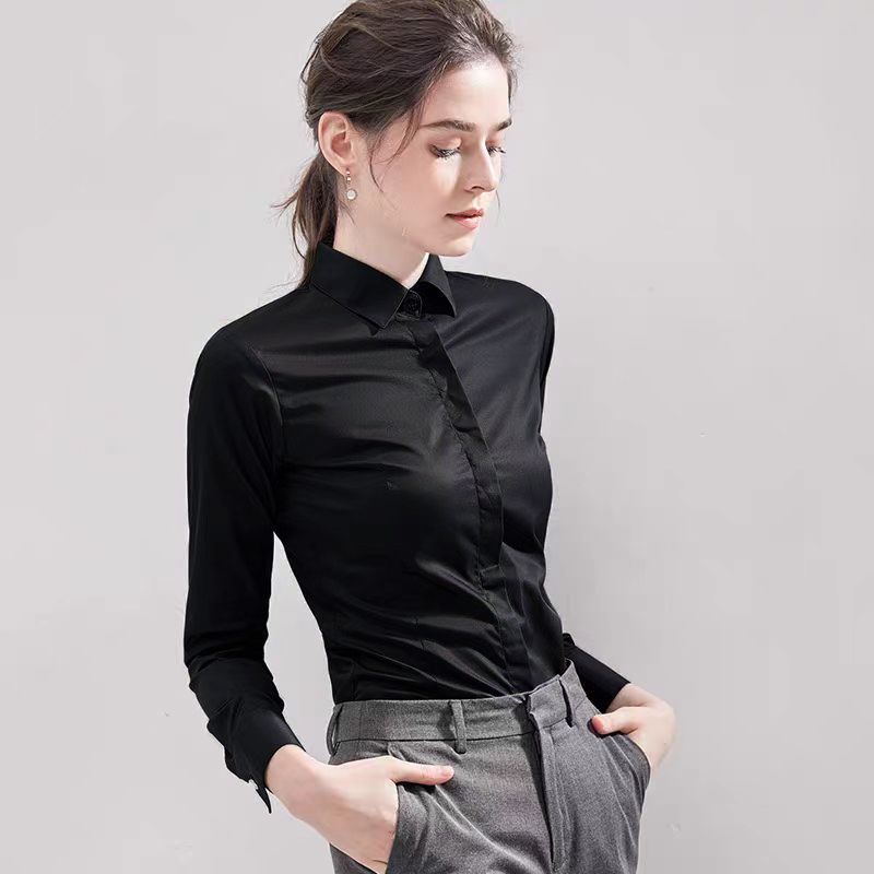 ฤดูร้อนสีดําเสื้อแขนสั้นสแควร์ - Women Formal Wear White Shirt บทวิจารณ์และราคา