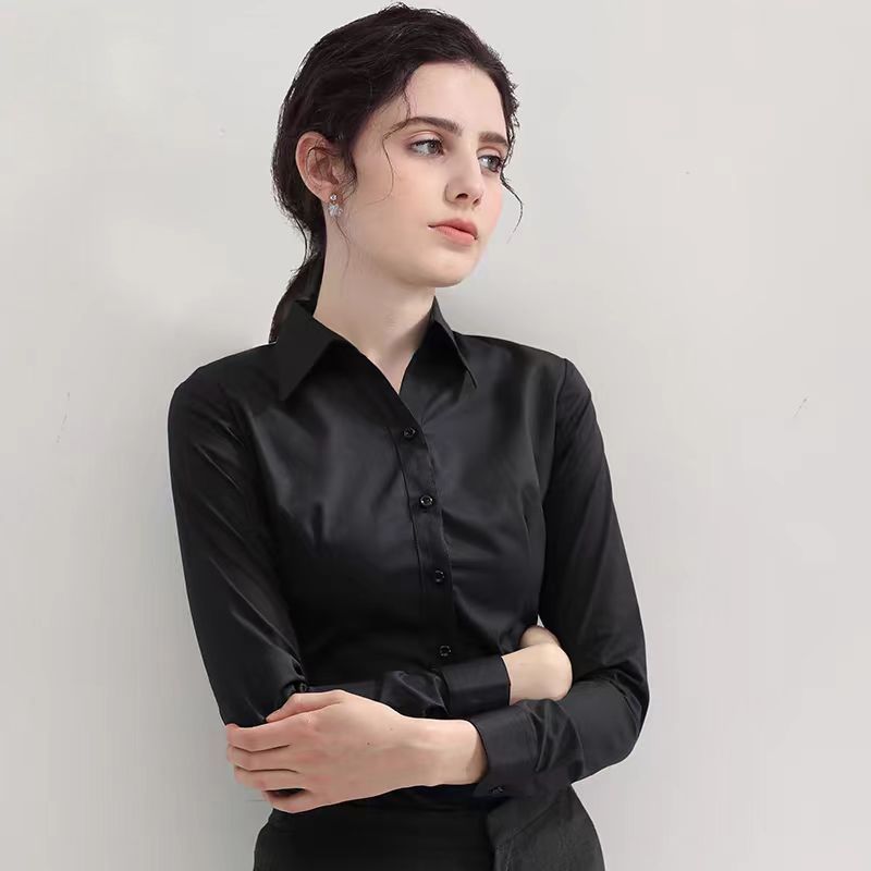ฤดูร้อนสีดําเสื้อแขนสั้นสแควร์ - Women Formal Wear White Shirt บทวิจารณ์และราคา