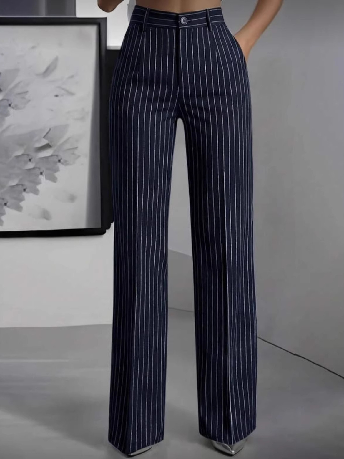 กางเกงสูทขายาวทรงตรงเอวสูง ดีไ - Formal Attire Woman บทวิจารณ์และราคา