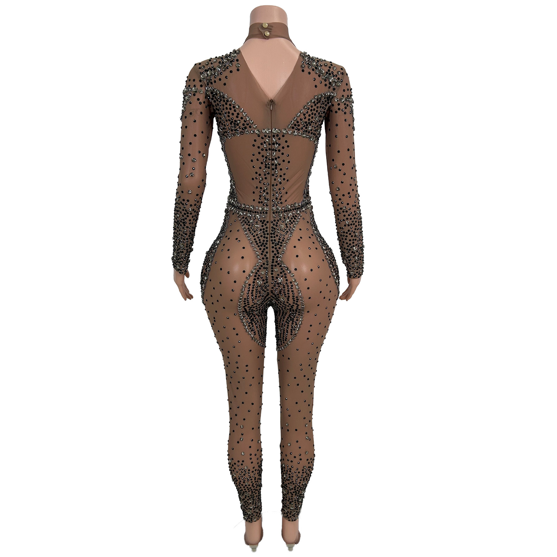ชุดจั๊มสูทแขนยาวประดับเพชรระยิ - Women'S Formal Wear Jumpsuit บทวิจารณ์และราคา