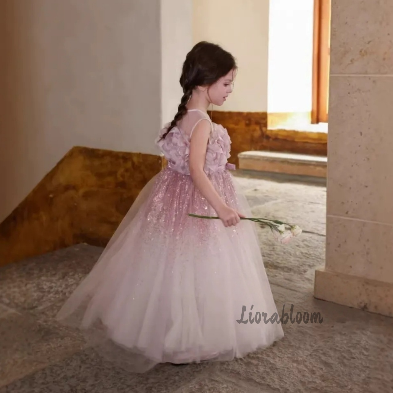 ชุดเดรสเด็กผู้หญิงสีชมพู ผ้าทู - Formal Attire Woman บทวิจารณ์และราคา