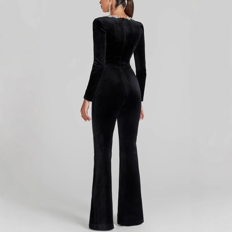 จั๊มสูทคอร์เซ็ทกำมะหยี่สำหรับผ - Women'S Formal Wear Jumpsuit บทวิจารณ์และราคา