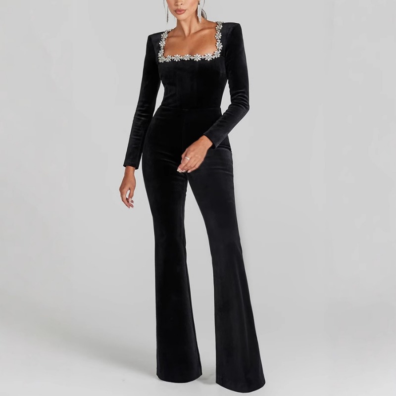 จั๊มสูทคอร์เซ็ทกำมะหยี่สำหรับผ - Women'S Formal Wear Jumpsuit บทวิจารณ์และราคา