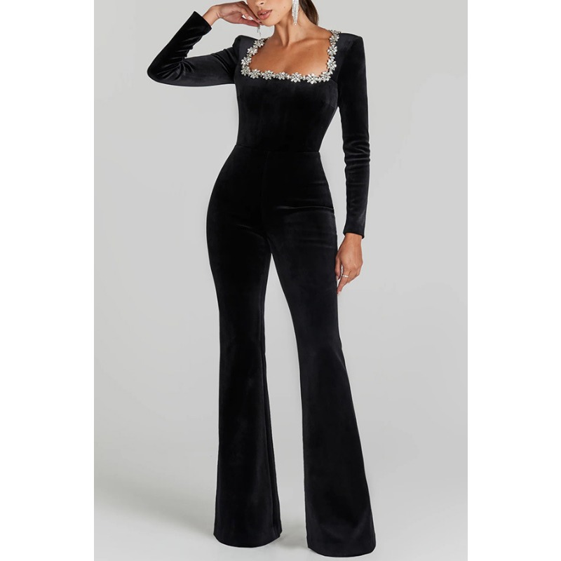 จั๊มสูทคอร์เซ็ทกำมะหยี่สำหรับผ - Women'S Formal Wear Jumpsuit บทวิจารณ์และราคา