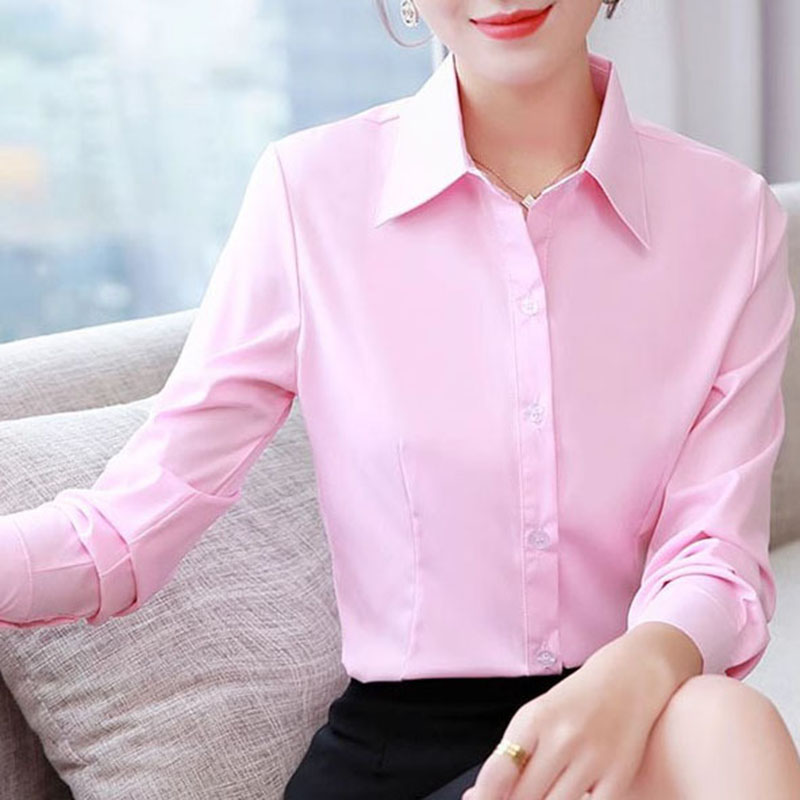 เสื้อเชิ้ตผู้หญิงทรงเข้ารูปสีข - Women Formal Wear White Shirt บทวิจารณ์และราคา