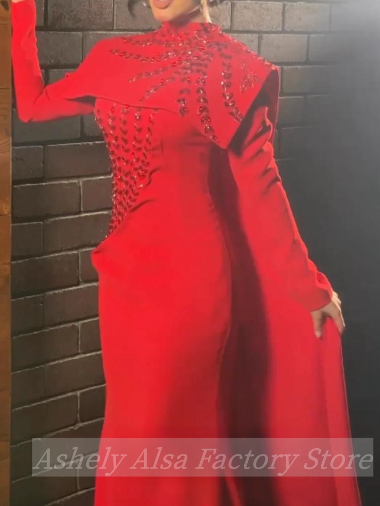 ชุดราตรียาวสีแดงแบบมุสลิมอาหรั - Women Formal Party Wear Dress บทวิจารณ์และราคา