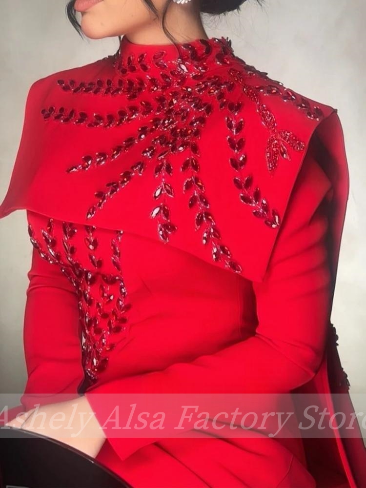 ชุดราตรียาวสีแดงแบบมุสลิมอาหรั - Women Formal Party Wear Dress บทวิจารณ์และราคา