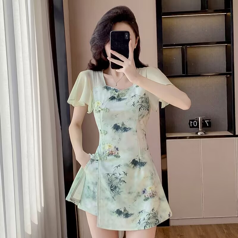 ฤดูร้อนสไตล์จีนหวาน Cheongsam  - Women Formal Wear For Summer บทวิจารณ์และราคา