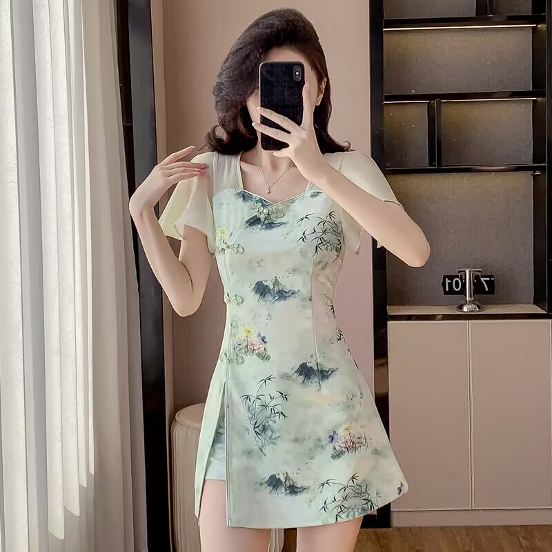 ฤดูร้อนสไตล์จีนหวาน Cheongsam  - Women Formal Wear For Summer บทวิจารณ์และราคา