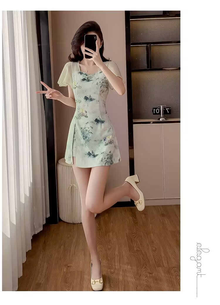 ฤดูร้อนสไตล์จีนหวาน Cheongsam  - Women Formal Wear For Summer บทวิจารณ์และราคา
