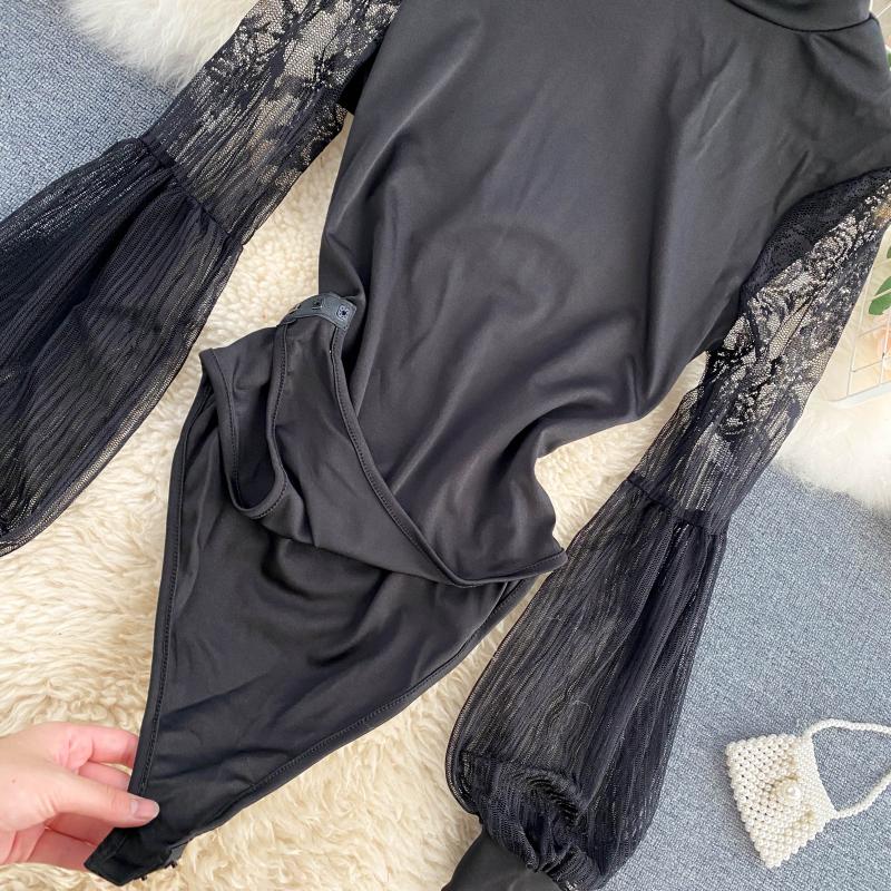 จั๊มสูทแขนยาวคอปกเซ็กซี่โคมไฟแ - Women'S Formal Wear Jumpsuit บทวิจารณ์และราคา