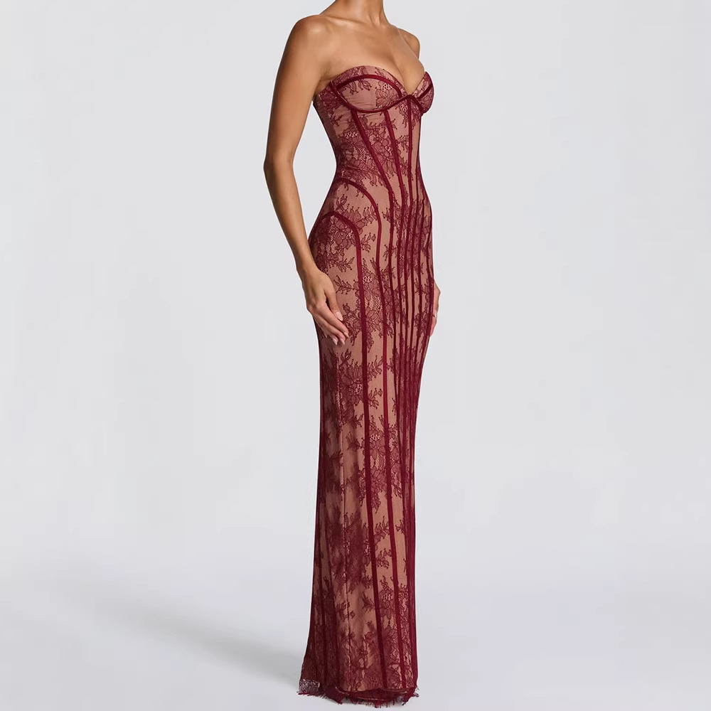เดรสยาวทรงบอดี้คอนแบบไร้สายสำห - Women'S Elegant Formal Wear บทวิจารณ์และราคา