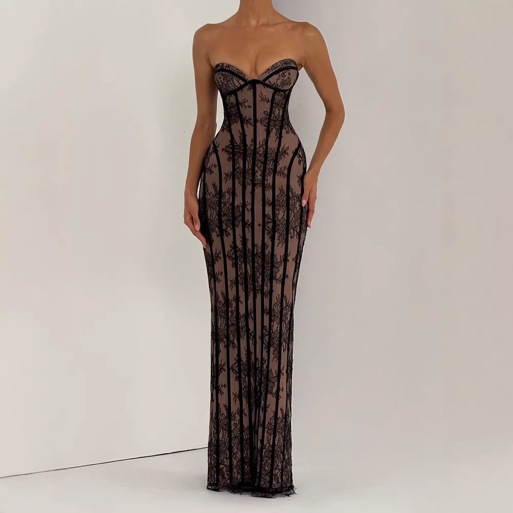เดรสยาวทรงบอดี้คอนแบบไร้สายสำห - Women'S Elegant Formal Wear บทวิจารณ์และราคา