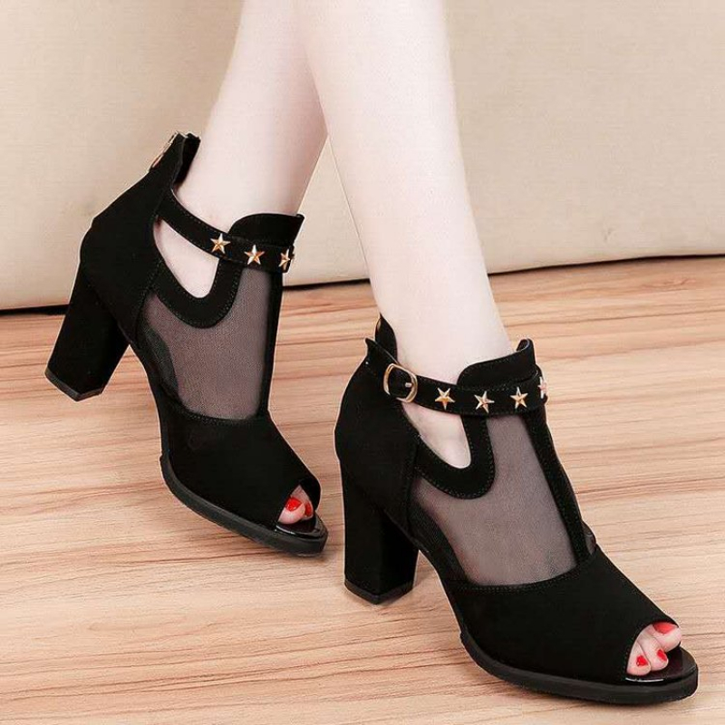 รองเท้าส้นสูงแบบเปิดนิ้วเท้า ส - Women Formal Wear For Summer บทวิจารณ์และราคา