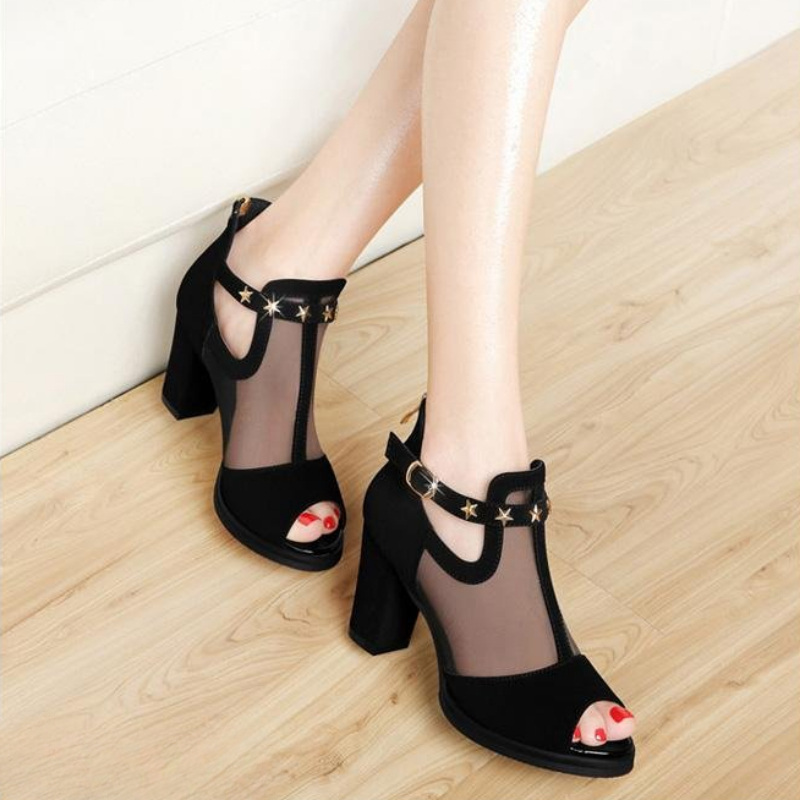 รองเท้าส้นสูงแบบเปิดนิ้วเท้า ส - Women Formal Wear For Summer บทวิจารณ์และราคา