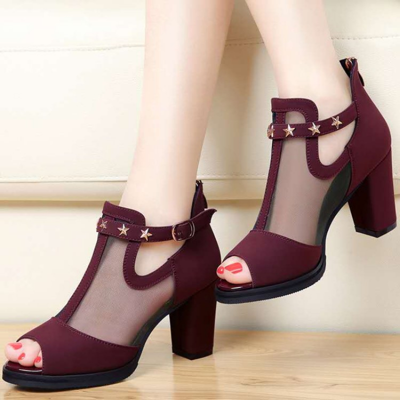 รองเท้าส้นสูงแบบเปิดนิ้วเท้า ส - Women Formal Wear For Summer บทวิจารณ์และราคา
