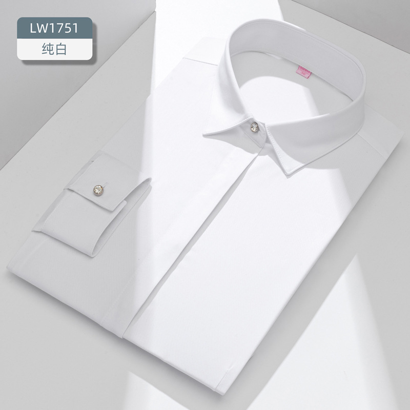 เสื้อเชิ้ตผู้หญิงแขนยาว/แขนสั้ - Women Formal Wear White Shirt บทวิจารณ์และราคา